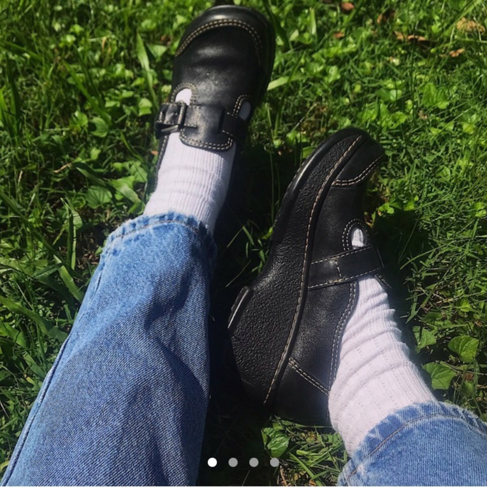 Black chunky maryjane shoes